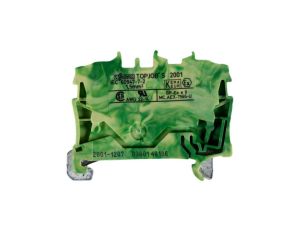 WAGO TOPJOBS 2001-1207 Złączka szynowa 2-przewodowa 1,5mm2 na szynę TH35 żółto-zielona