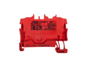 WAGO TOPJOBS 2001-1203 Złączka szynowa 2-przewodowa 1,5mm2 na szynę TH35 czerwona