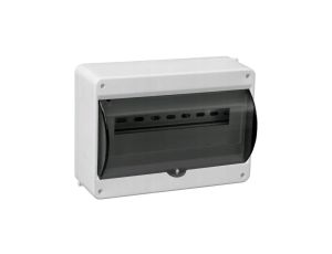Rozdzielnica natynkowa S-12 (N+PE) 1x12 moduły IP40 142x239x95mm drzwi transparentne dymne PAWBOL