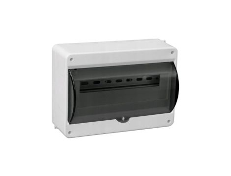 Rozdzielnica natynkowa S-12 (N+PE) 1x12 moduły IP40 142x239x95mm drzwi transparentne dymne PAWBOL
