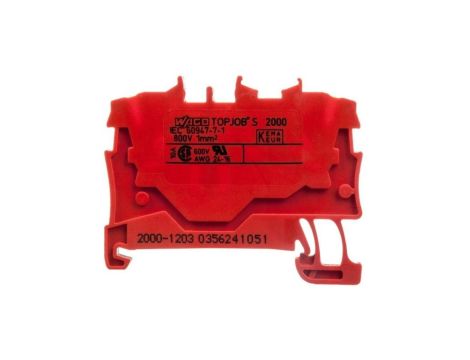 WAGO TOPJOBS 2000-1203 Złączka szynowa 2-przewodowa 1,0mm2 na szynę TH35 czerwona