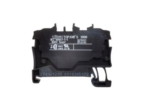 WAGO TOPJOBS 2000-1205 Złączka szynowa 2-przewodowa 1,0mm2 na szynę TH35 czarna