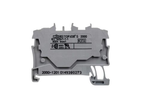 WAGO TOPJOBS 2000-1201 Złączka szynowa 2-przewodowa 1,0mm2 na szynę TH35 szara