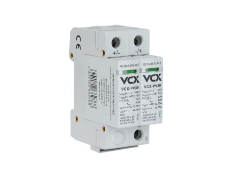 Ogranicznik przepięć SPD DC 1000V C PV30 (Typ 2) 2P 20kA/40kA fotowoltaiczny VCX
