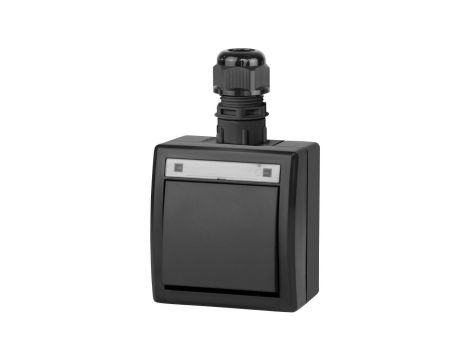 Łącznik schodowy pojedynczy natynkowy hermetyczny IP65 antracytowy 10A Aquant 2K