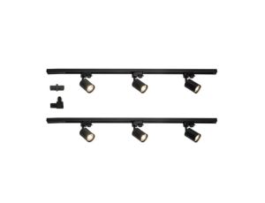Zestaw projektorów z szynoprzewodem TRACK 1-PH ELEMENTAL 2m 6xGU10 czarny 4099854600128