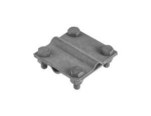 Złącze krzyżowe odgromowe MAŁE (55x55mm, dwie płytki, 4xM8) ocynk ogniowy drut bednarka PAWBOL