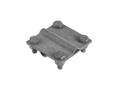 Złącze krzyżowe odgromowe MAŁE (55x55mm, dwie płytki, 4xM8) ocynk ogniowy drut bednarka PAWBOL