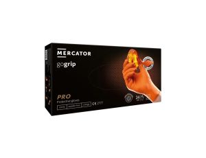 Rękawice robocze, ochronne nitrylowe rozmiar L pomarańczowy 50szt GoGrip Orange Mercator