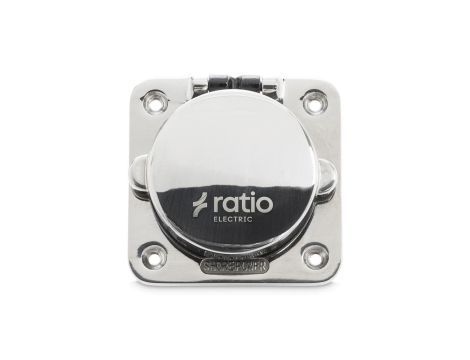 Gniazdo Zasilania Brzegowego 16A Stal Nierdzewna MP16-10 kwadratowe