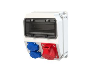 Rozdzielnica budowlana ECOLINE hermetyczna IP54 Bez zabezpieczeń + 16A/5P + 2x230V/2P+Z PCE 90EKO007