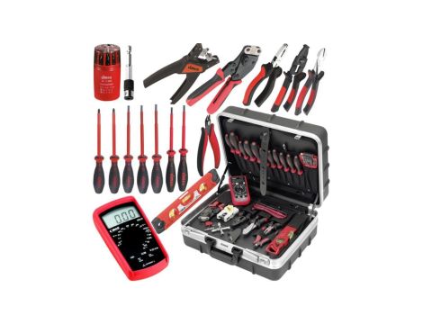 Walizka Narzędziowa Zestaw Narzędzi Dla Elektryka Bity Miernik 22 el. Cimco