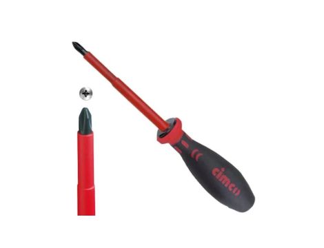 Wkrętak Krzyżakowy Śrubokręt Izolowany PH 0 1000V VDE Phillips Cimco