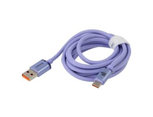 Kabel USB 2.0 USB A wtyk - USB C wtyk 2m fioletowy tekstylny CAJY000505