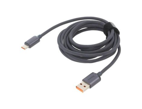 Kabel USB 2.0 USB A wtyk - USB C wtyk 2m czarny tekstylny 100W CAJY000501