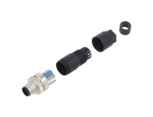 Złącze M12, wtyk, il.-PINów: 4, męskie, 60V, proste, push-lock, na przewód 1424657