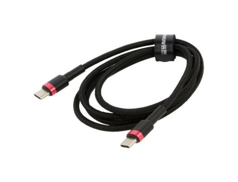 Kabel USB C wtyk z obu stron 2m czarny tekstylny 60W CATKLF-H91