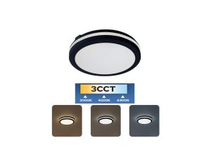 Plafon 30W, 2700lm, 3CCT, IP65, okrągły, czarny, SCARLETT HOROZ