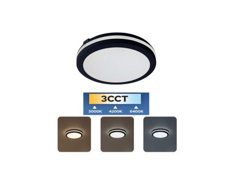 Plafon 30W, 2700lm, 3CCT, IP65, okrągły, czarny, SCARLETT HOROZ