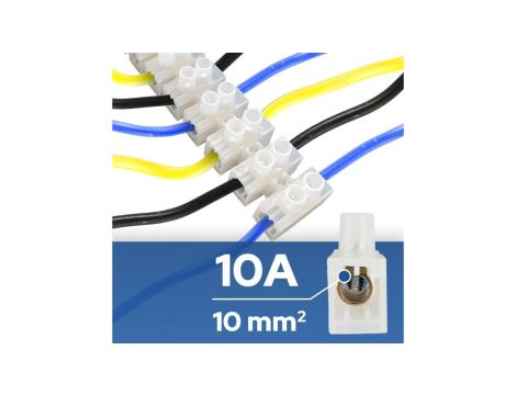 Listwa zaciskowa LTF 12-torowa do 10mm 10A biała HOROZ 10szt.