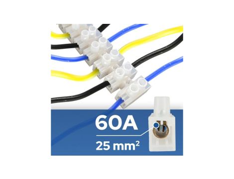 Listwa zaciskowa LTF 12-torowa do 25mm 60A biała HOROZ 10szt.