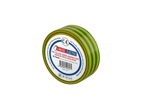 Taśma izolacyjna elektroizolacyjna PVC 19mmx9m żółto-zielona HOROZ