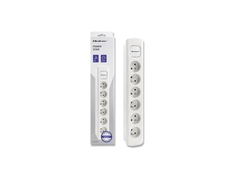 Qoltec Listwa zasilająca 6 gniazd 1.8m Biała