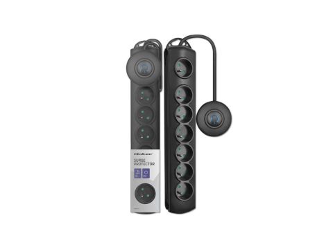 Qoltec Listwa zasilająca antyprzepięciowa wł. QS 7 gniazd 1.5m Czarna