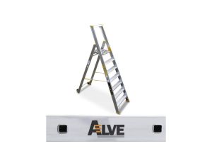 Drabina aluminiowa magazynowa jednostronna 1x8 profesjonalna Forte 9308 ALVE