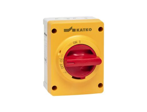 Wyłącznik 3P 10A w obudowie poliwęglanowej KEM 310 YR M2 żółto-czerwony