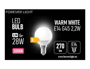Żarówka LED E14 G45 2.2W 270lm 3000K klasa E Forever Light