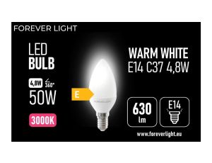 Żarówka LED E14 C37 4.8W 630lm 3000K klasa E Forever Light