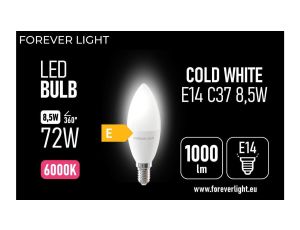 Żarówka LED E14 C37 8.5W 1000lm 6000K klasa E Forever Light