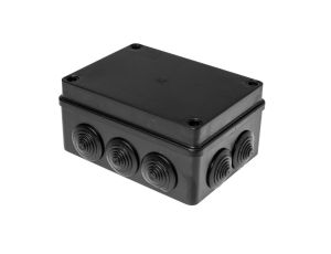 Puszka hermetyczna S-BOX 150x110x70, 6 dławików, odporna na UV, czarna, IP65 /S-BOX 306C/