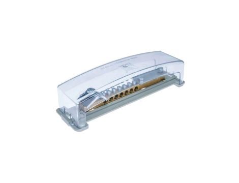 Szyna wyrównująca potencjał, 7x16mm2, 1x50mm2, 1x30mm2 do bednarki, szara z pokrywą przeźroczystą /E.4104P/