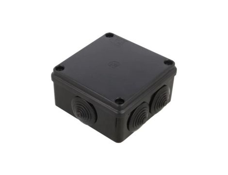 Puszka hermetyczna S-BOX 100x100x50, 6 dławików, odporna na UV, czarna, IP65 /S-BOX 106C/