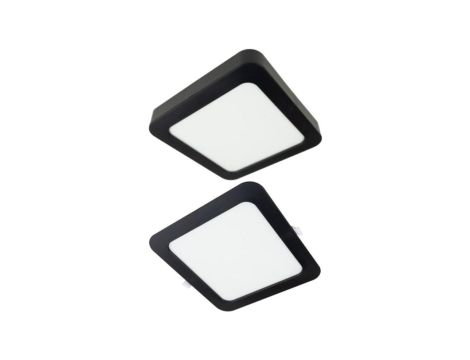 Oprawa Downlight 24W 2200 lm kwadrat CCT 2w1 czarny IP20 Podtynkowy/Natynkowy