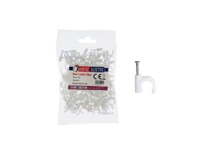 Uchwyt kablowy okrągły typu FLOP fi 7mm biały (opk. 100 szt.) HOROZ