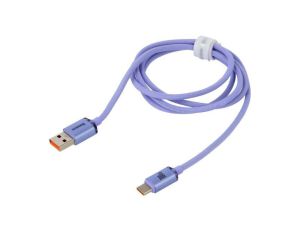 Kabel USB 2.0 USB A wtyk - USB C wtyk 1,2m fioletowy tekstylny CAJY000405