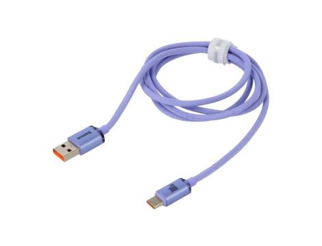 Kabel USB 2.0 USB A wtyk - USB C wtyk 1,2m fioletowy tekstylny CAJY000405