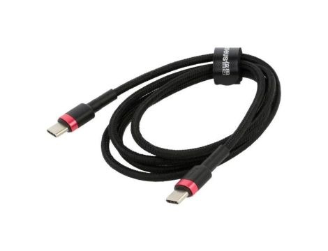 Kabel USB C wtyk z obu stron 1m czarny tekstylny 60W CATKLF-G91