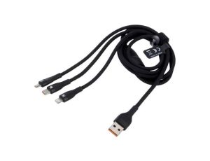 Kabel USB 2.0 1,2m czarny 100W 6A CASS030001