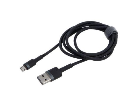 Kabel High Speed, USB 2.0 1m czarny tekstylny 2,4A CAMKLF-BG1