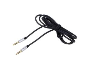 Kabel Jack 3,5mm 3-PIN wtyk z obu stron 1,5m czarny tekstylny CAM30-CS1