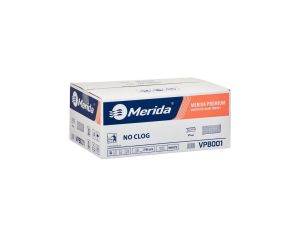 MERIDA PREMIUM NO CLOG VPB001 ręczniki papierowe białe, 3-warstwowe, 2700 szt.
