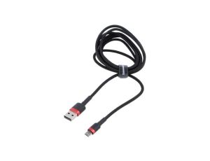 Kabel High Speed, USB 2.0 1m czarny tekstylny 2,4A CAMKLF-B91