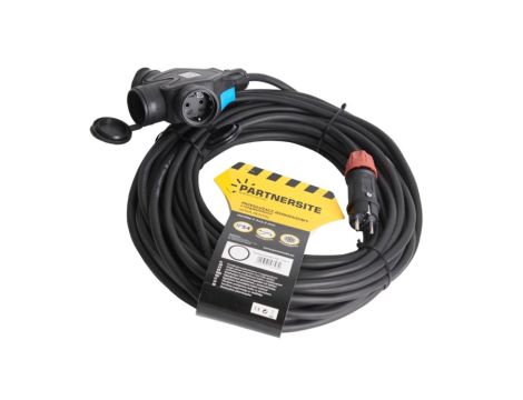 Przedłużacz jednofazowy 20m z rozgałęźnikiem 3-gniazdowym, przewód H05RR-F 3x1,5mm2