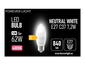 Żarówka LED E27 C37 7.2W 840lm 4000K klasa E Forever Light