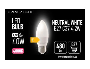 Żarówka LED E27 C37 4.2W 480lm 4000K klasa E Forever Light