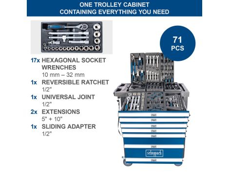 Wózek narzędziowy Scheppach TW1100 71 el. max 450kg - 6